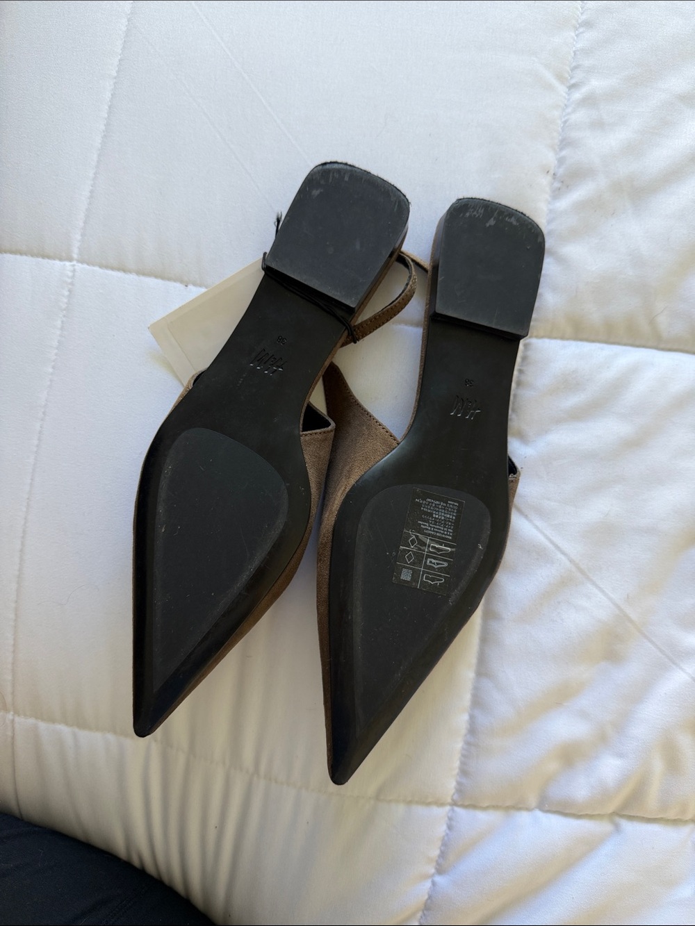 H&M Brown Pointed Slingback Heels - Picture 2 of 3